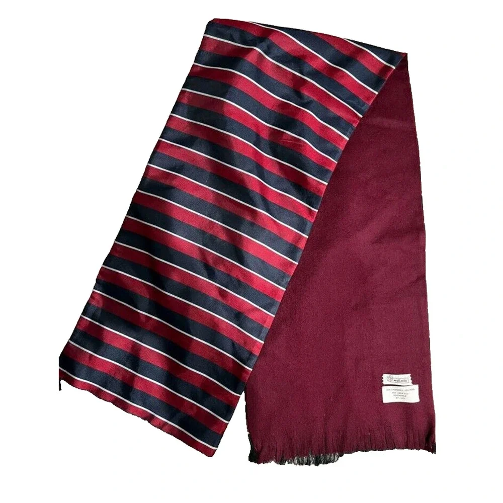wallachs Wraps Women CASHMERE WOOL Silk Red Black scarf One Size A000363